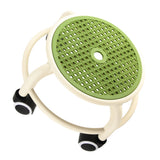 Round Rolling Low Stool Comfortable Universal Wheel Movable Mini Stool High Weight Capacity for Home Green - Top-Down View