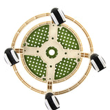 Round Rolling Low Stool Comfortable Universal Wheel Movable Mini Stool High Weight Capacity for Home Green
