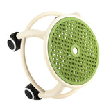 Round Rolling Low Stool Comfortable Universal Wheel Movable Mini Stool High Weight Capacity for Home Green