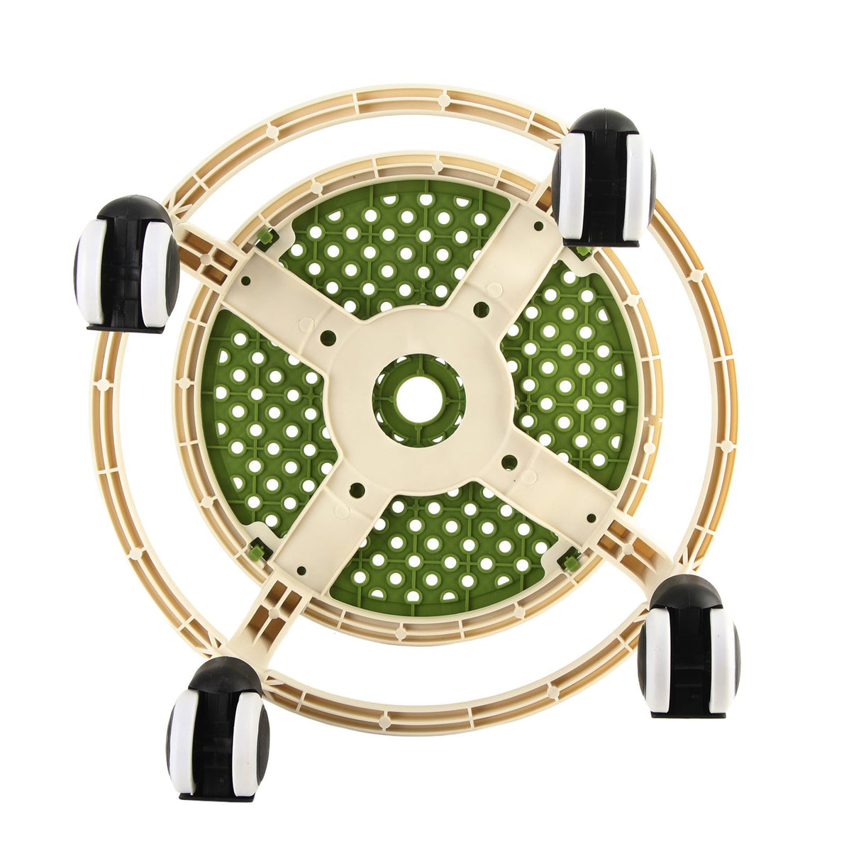 Round Rolling Low Stool Comfortable Universal Wheel Movable Mini Stool High Weight Capacity for Home Green