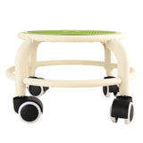 Round Rolling Low Stool Comfortable Universal Wheel Movable Mini Stool High Weight Capacity for Home Green