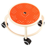 Round Rolling Low Stool Comfortable Universal Wheel Movable Mini Stool High Weight Capacity for Home Orange