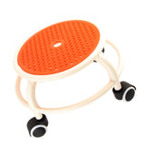 Round Rolling Low Stool Comfortable Universal Wheel Movable Mini Stool High Weight Capacity for Home Orange - Top-Down View