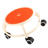 Round Rolling Low Stool Comfortable Universal Wheel Movable Mini Stool High Weight Capacity for Home Orange