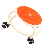 Round Rolling Low Stool Comfortable Universal Wheel Movable Mini Stool High Weight Capacity for Home Orange - Low Angle