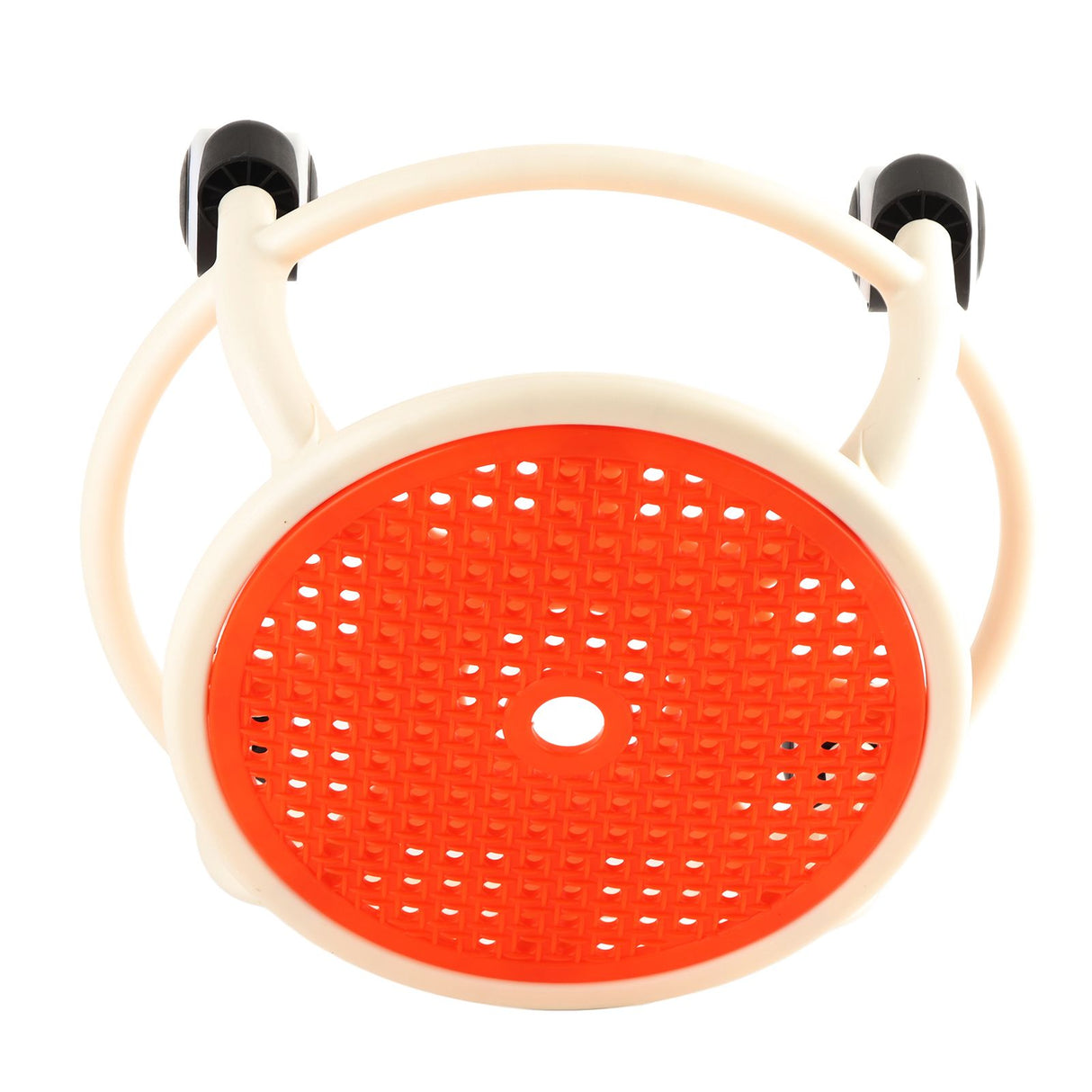 Round Rolling Low Stool Comfortable Universal Wheel Movable Mini Stool High Weight Capacity for Home Orange