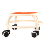 Round Rolling Low Stool Comfortable Universal Wheel Movable Mini Stool High Weight Capacity for Home Orange