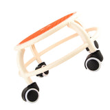 Round Rolling Low Stool Comfortable Universal Wheel Movable Mini Stool High Weight Capacity for Home Orange - Extra Image