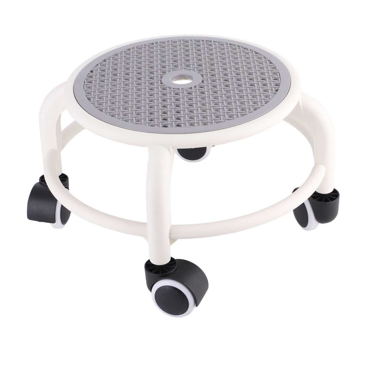 Round Rolling Low Stool Comfortable Universal Wheel Movable Mini Stool High Weight Capacity for Home Grey
