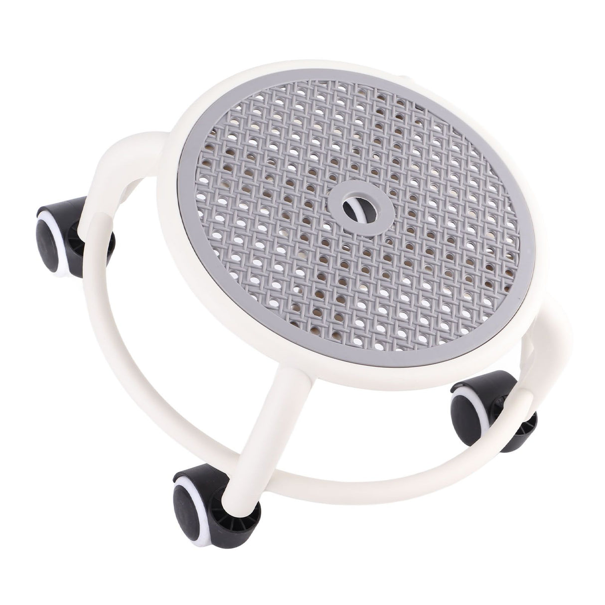 Round Rolling Low Stool Comfortable Universal Wheel Movable Mini Stool High Weight Capacity for Home Grey