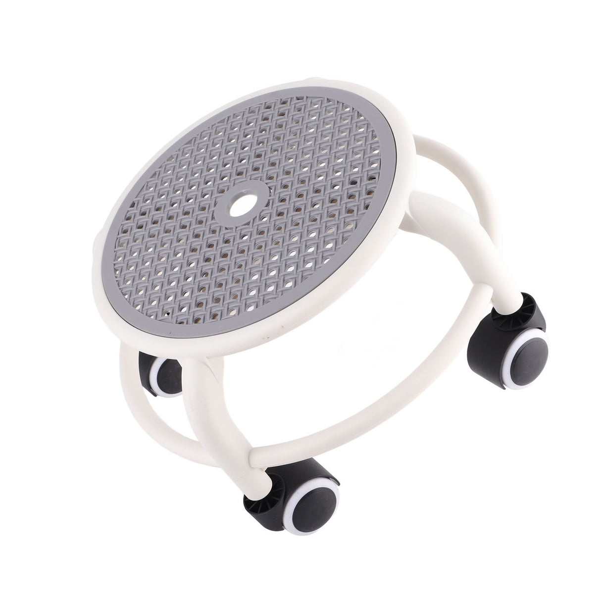 Round Rolling Low Stool Comfortable Universal Wheel Movable Mini Stool High Weight Capacity for Home Grey