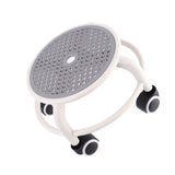 Round Rolling Low Stool Comfortable Universal Wheel Movable Mini Stool High Weight Capacity for Home Grey - 45-Degree Angle