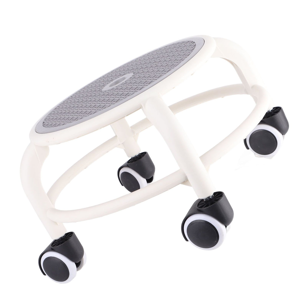 Round Rolling Low Stool Comfortable Universal Wheel Movable Mini Stool High Weight Capacity for Home Grey