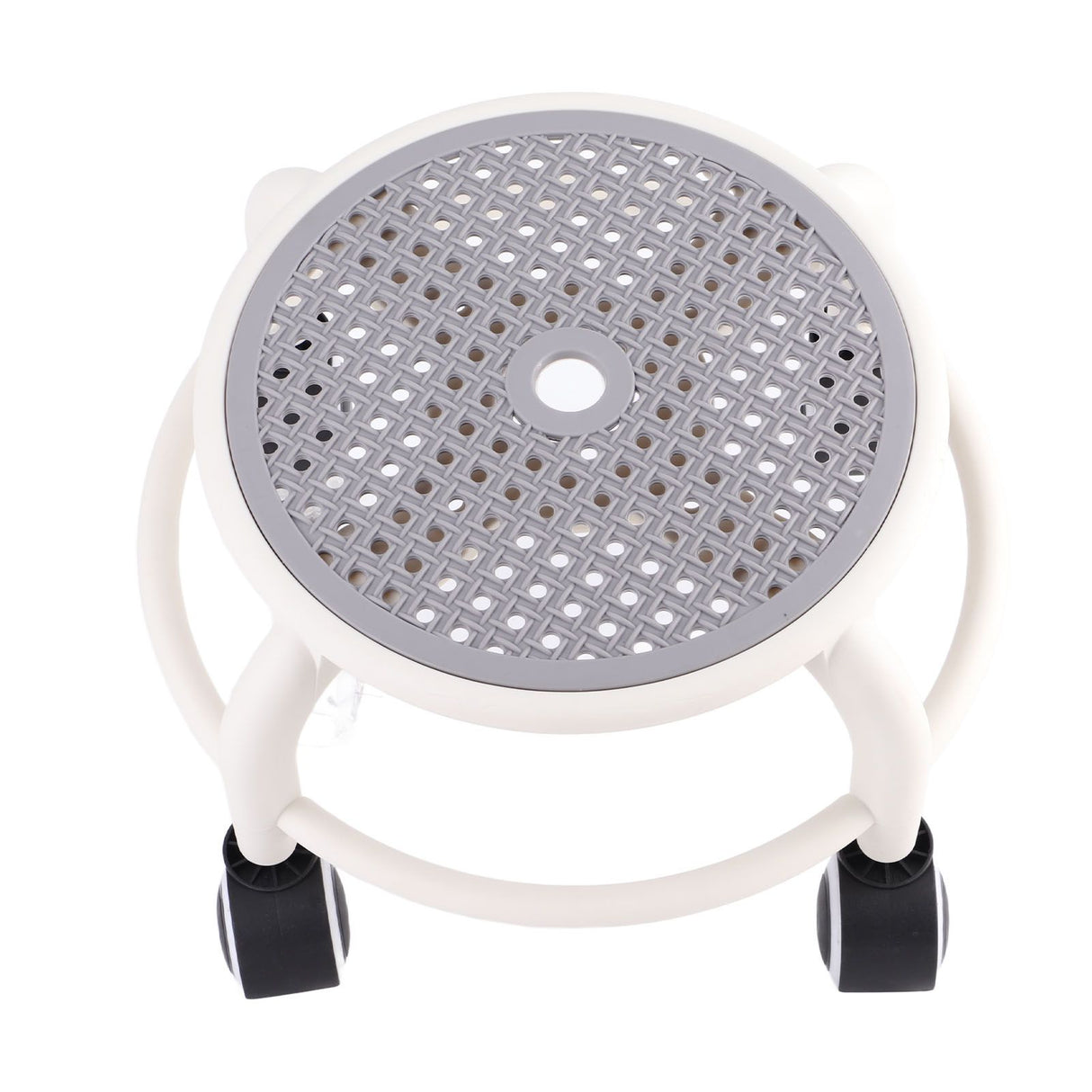 Round Rolling Low Stool Comfortable Universal Wheel Movable Mini Stool High Weight Capacity for Home Grey
