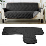 Sofa Protective Cover Waterproof Washable Wear Resistant 2 Seats Polyester Mat for Pets Gray - Extra Image