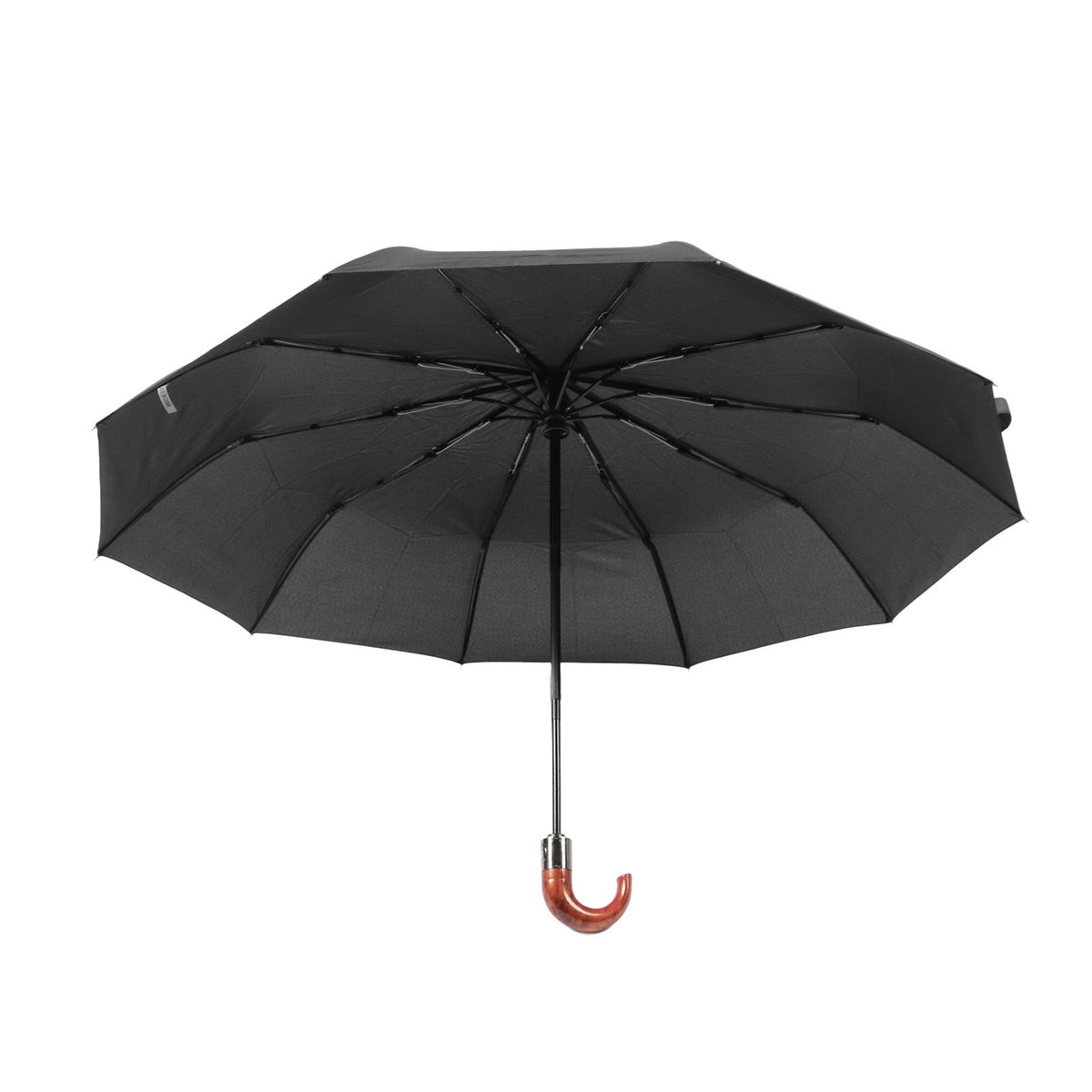 Automatic Folding Umbrella 10 Ribs Triple Folding Imitation Wood Handle Automatic Open Close Umbrella for Outdoor Gift