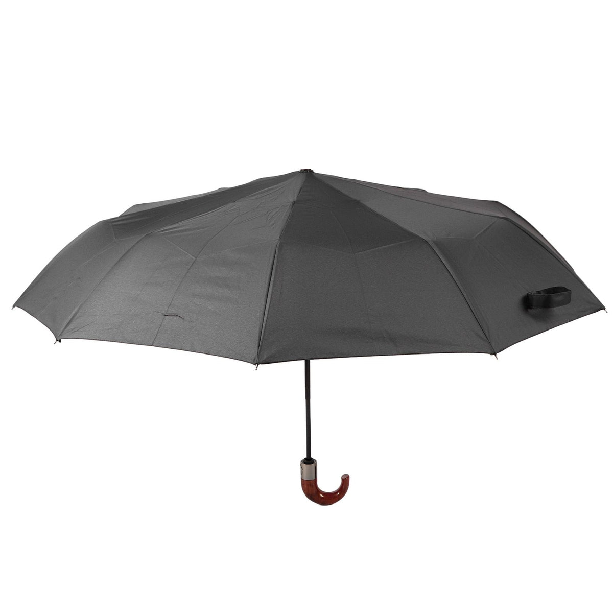 Automatic Folding Umbrella 10 Ribs Triple Folding Imitation Wood Handle Automatic Open Close Umbrella for Outdoor Gift