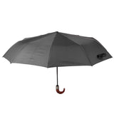 Automatic Folding Umbrella 10 Ribs Triple Folding Imitation Wood Handle Automatic Open Close Umbrella for Outdoor Gift - Top-Down View