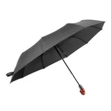 Automatic Folding Umbrella 10 Ribs Triple Folding Imitation Wood Handle Automatic Open Close Umbrella for Outdoor Gift