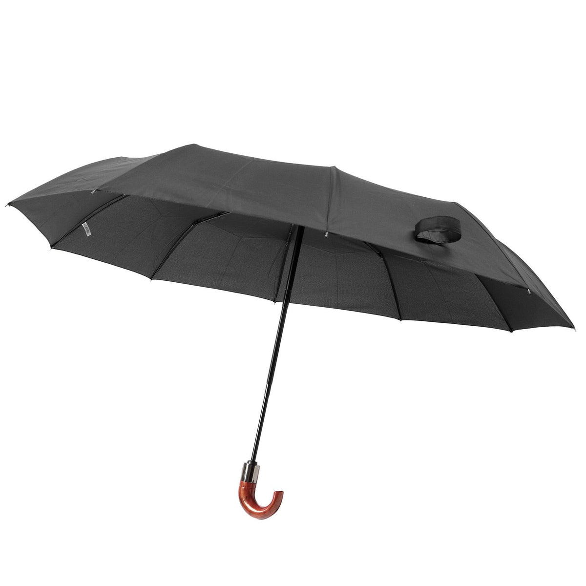 Automatic Folding Umbrella 10 Ribs Triple Folding Imitation Wood Handle Automatic Open Close Umbrella for Outdoor Gift