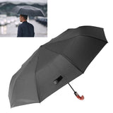 Automatic Folding Umbrella 10 Ribs Triple Folding Imitation Wood Handle Automatic Open Close Umbrella for Outdoor Gift