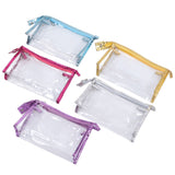 Clear Cosmetic Bag Waterproof Transparent PVC Makeup Toiletry Pouch with Handle Strap for Bathroom Travel 5pcs