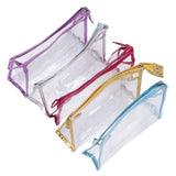 Clear Cosmetic Bag Waterproof Transparent PVC Makeup Toiletry Pouch with Handle Strap for Bathroom Travel 5pcs