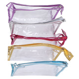 Clear Cosmetic Bag Waterproof Transparent PVC Makeup Toiletry Pouch with Handle Strap for Bathroom Travel 5pcs