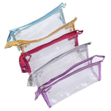 Clear Cosmetic Bag Waterproof Transparent PVC Makeup Toiletry Pouch with Handle Strap for Bathroom Travel 5pcs