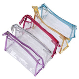 Clear Cosmetic Bag Waterproof Transparent PVC Makeup Toiletry Pouch with Handle Strap for Bathroom Travel 5pcs - Close-Up Angle