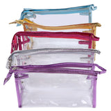 Clear Cosmetic Bag Waterproof Transparent PVC Makeup Toiletry Pouch with Handle Strap for Bathroom Travel 5pcs