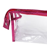 Clear Cosmetic Bag Waterproof Transparent PVC Makeup Toiletry Pouch with Handle Strap for Bathroom Travel 5pcs