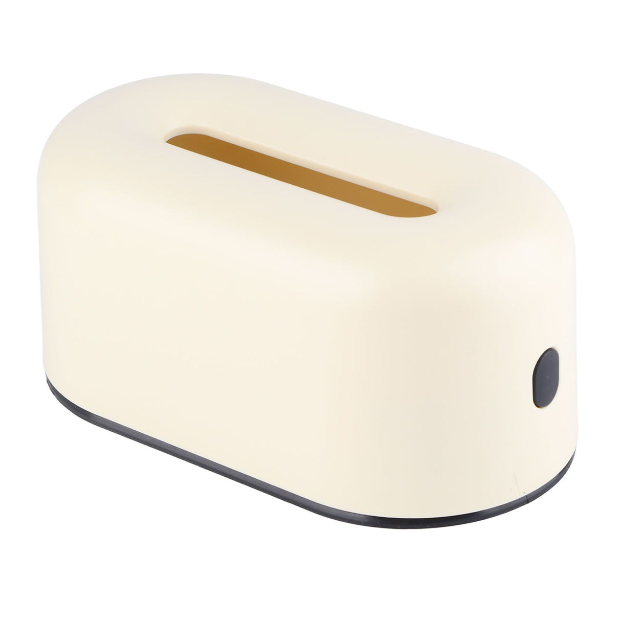 Tissue Box Holder Waterproof Simple Cream Yellow Wide Opening Plastic Tissue Paper Box for Office Bedroom Living Room
