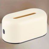Tissue Box Holder Waterproof Simple Cream Yellow Wide Opening Plastic Tissue Paper Box for Office Bedroom Living Room