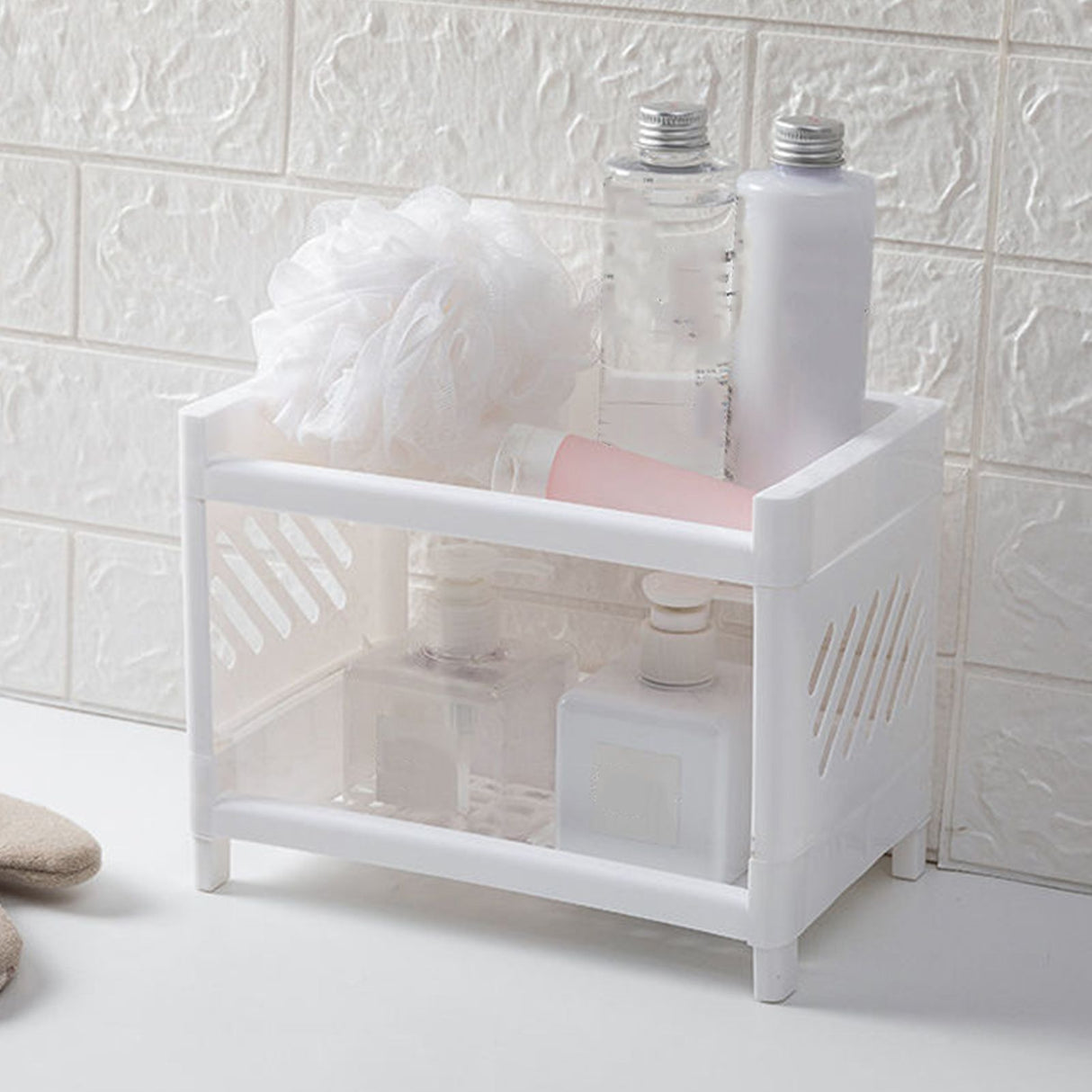 Desktop Storage Shelf Multifunctional Practical Durable Desktop Organizer for Bedroom White
