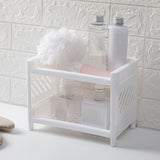 Desktop Storage Shelf Multifunctional Practical Durable Desktop Organizer for Bedroom White - Rear View