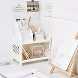 Desktop Storage Shelf Multifunctional Practical Durable Desktop Organizer for Bedroom White