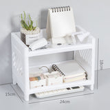 Desktop Storage Shelf Multifunctional Practical Durable Desktop Organizer for Bedroom White