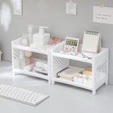 Desktop Storage Shelf Multifunctional Practical Durable Desktop Organizer for Bedroom White