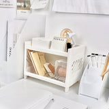 Desktop Storage Shelf Multifunctional Practical Durable Desktop Organizer for Bedroom White - Extra Image