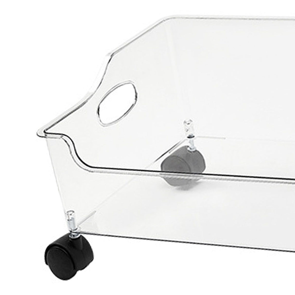 Wheeled Storage Containers Plastic Transparent Under Desk Book Storage Box with Roller for School Dorm Office Bedroom