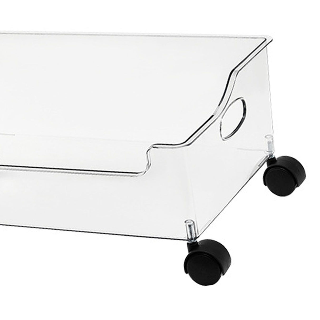 Wheeled Storage Containers Plastic Transparent Under Desk Book Storage Box with Roller for School Dorm Office Bedroom