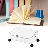 Wheeled Storage Containers Plastic Transparent Under Desk Book Storage Box with Roller for School Dorm Office Bedroom - Top-Down View