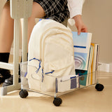 Wheeled Storage Containers Plastic Transparent Under Desk Book Storage Box with Roller for School Dorm Office Bedroom - Low Angle