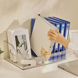 Wheeled Storage Containers Plastic Transparent Under Desk Book Storage Box with Roller for School Dorm Office Bedroom
