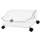 Wheeled Storage Containers Plastic Transparent Under Desk Book Storage Box with Roller for School Dorm Office Bedroom