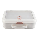 Multifunctional Document Storage Box Large Capacity Two Layer Liner Home Certificate Organizer White
