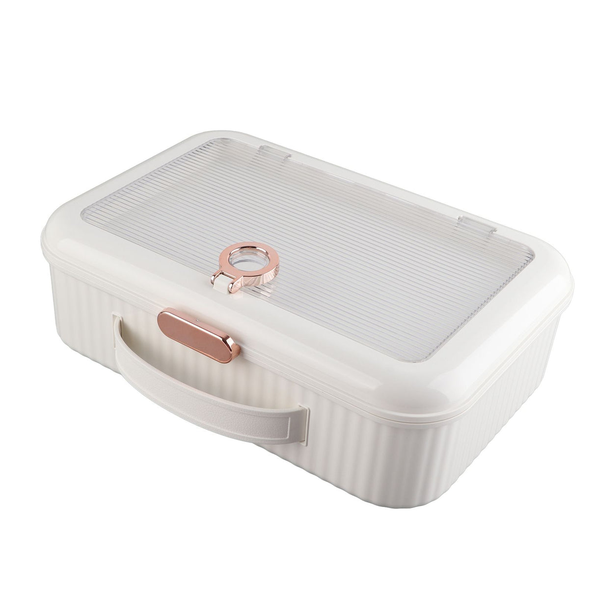 Multifunctional Document Storage Box Large Capacity Two Layer Liner Home Certificate Organizer White