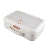 Multifunctional Document Storage Box Large Capacity Two Layer Liner Home Certificate Organizer White