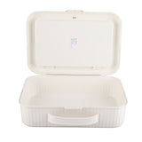 Multifunctional Document Storage Box Large Capacity Two Layer Liner Home Certificate Organizer White